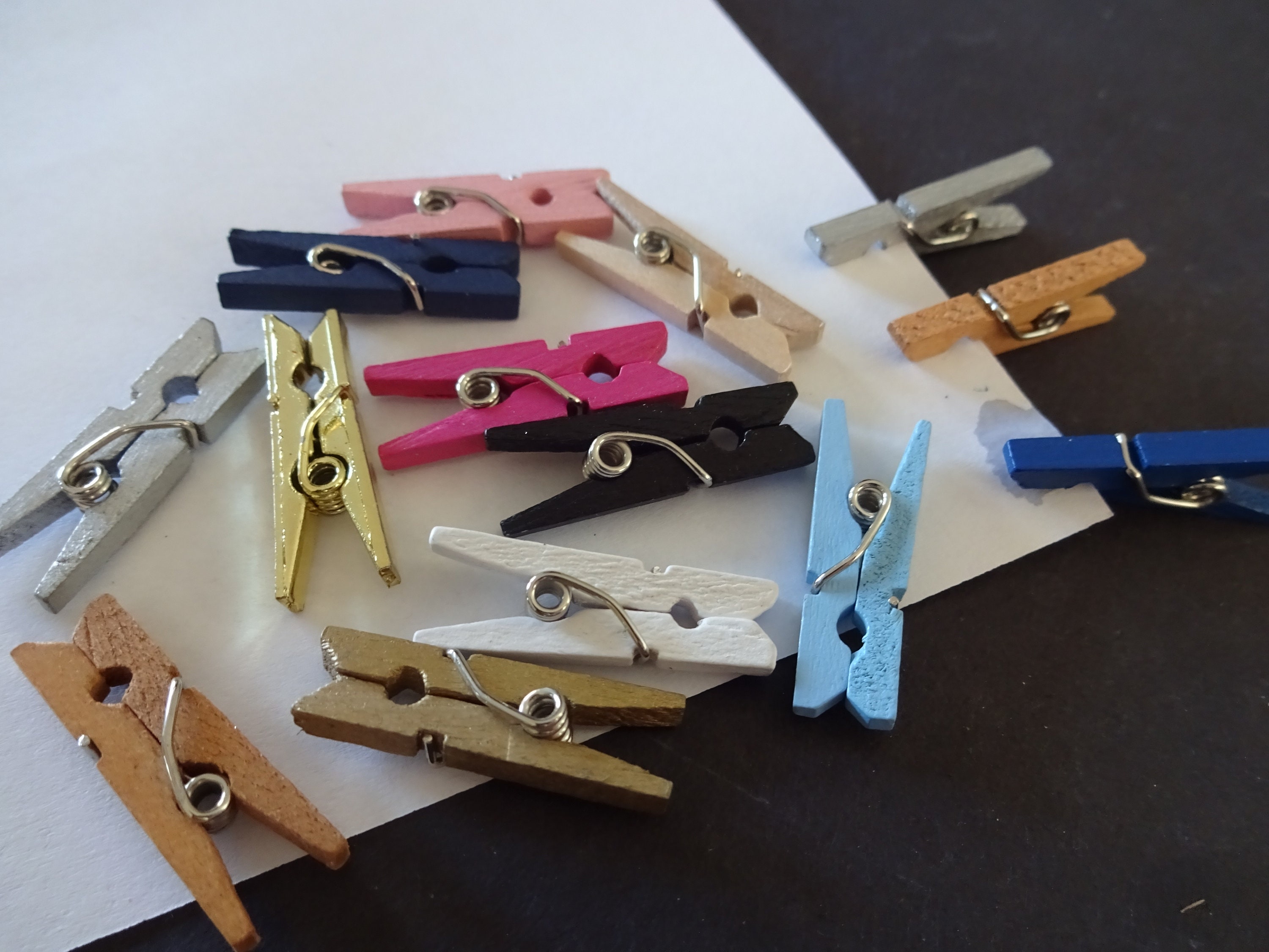 1 Inch Mini Wooden Clothespins, Dyed Mixed Colors, DIY Crafts, Use