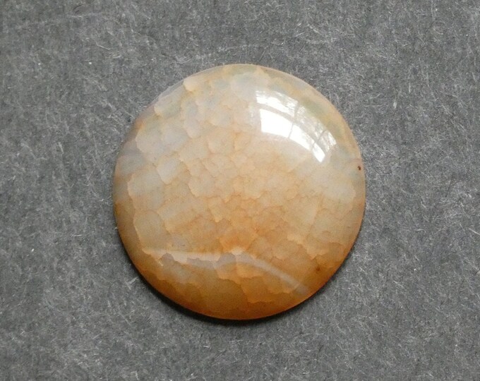 24x5mm Natural Agate Cabochon, One of a Kind, Orange Stone, Large Round Cab, Only One Available, Unique Gemstone Cabochon, Polished Cabochon