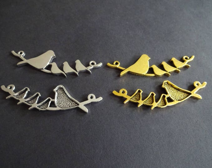 66mm Metal Bird Link Pendant, Metal Link, Silver Or Gold Color, Bird Jewelry, Necklace Link, Bracelet Link, Jewelry Making, Jewelry Link