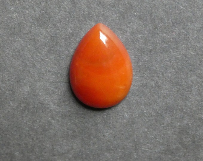 25x18mm Natural Striped Agate Cabochon, Teardrop, Orange, Dyed, Gemstone Cabochon, One of a Kind, Banded Agate Cabochon, Unique Agate Cab