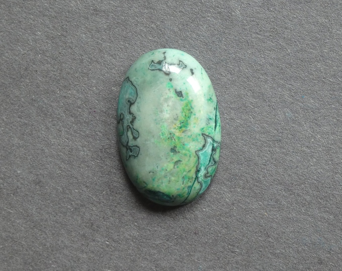 30x20x7mm Natural Ripple Jasper Cabochon, Gemstone Cabochon, Green, Dyed, Large Oval, One of a Kind, Only One Available, Jasper Cabochon