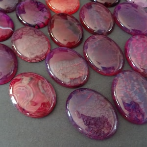 40x30mm Natural Dragon Veins Agate Gemstone Cabochon, Dyed, Oval Cabochon, Polished Gem, Purple Cabochon, Natural Gemstone, Large Agate