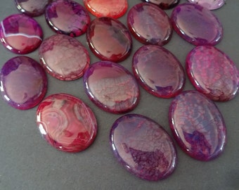 40x30mm Natural Dragon Veins Agate Gemstone Cabochon, Dyed, Oval Cabochon, Polished Gem, Purple Cabochon, Natural Gemstone, Large Agate