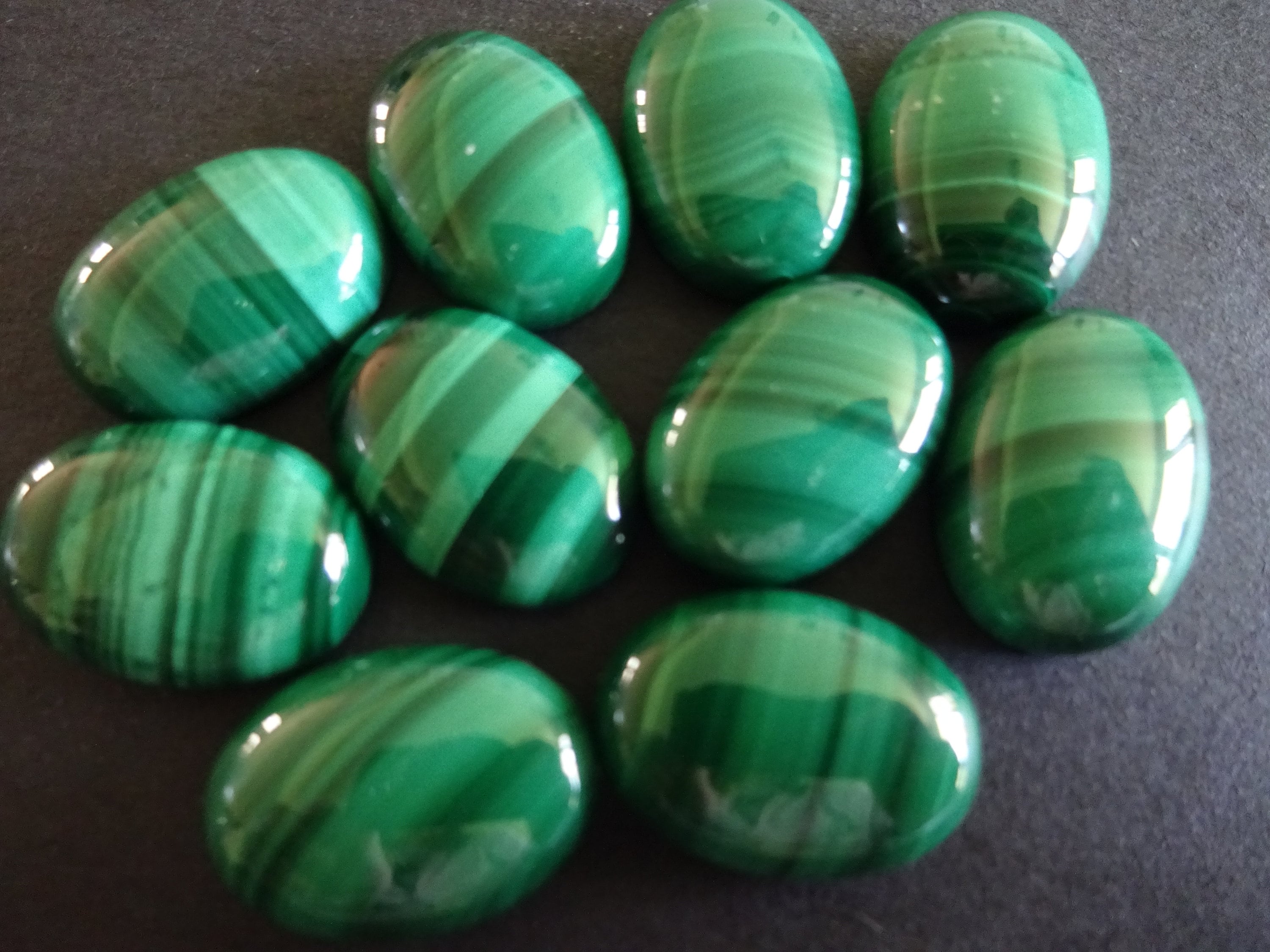 18x13mm Natural Green Malachite Gemstone Cabochon, Oval Cabochon
