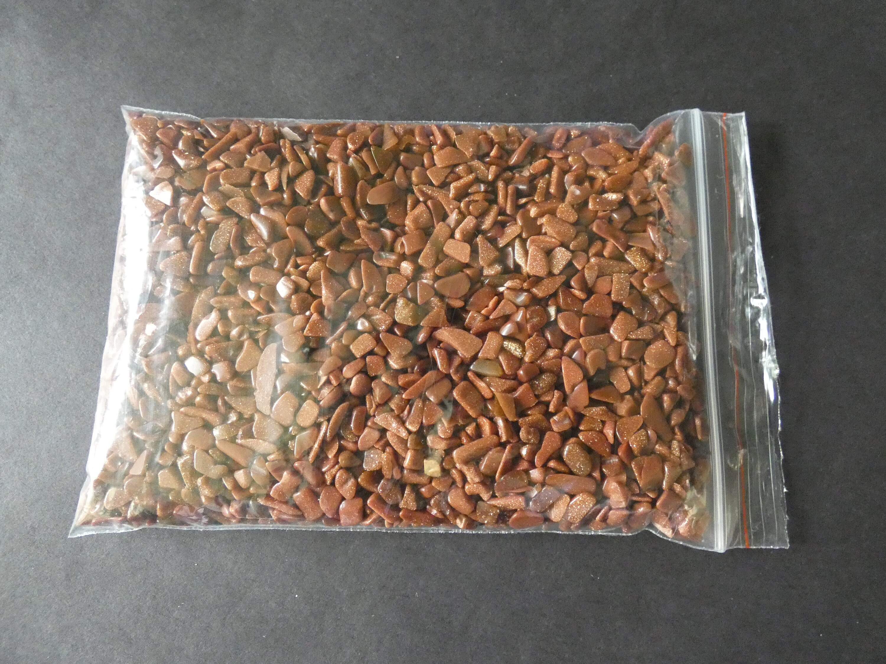 250 Grams Goldstone Chips, Undrilled, 28x24mm Size, Half