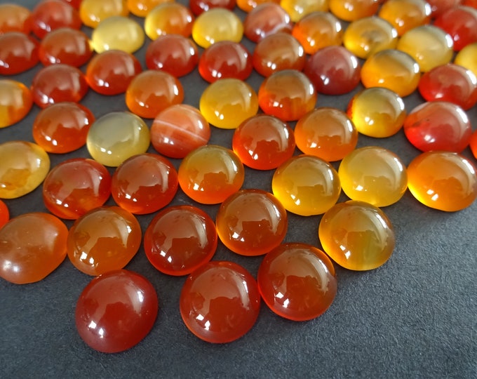 10mm Natural Red Agate Gemstone Cabochon, Round Cabochon, Polished Gem, Stone Cabochon, Natural Gemstone, Agate Stone, Authentic Agate
