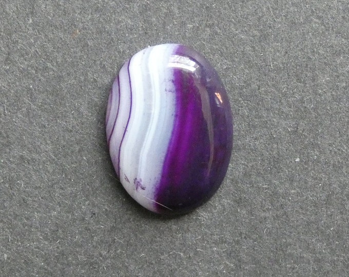 30x22x8.5mm Natural Striped Agate Cabochon, Oval, Purple, One Of A Kind, As Seen In Image, Only One Available, Striped Agate Cab, Unique Cab