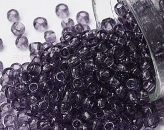 8/0 Toho Seed Beads, Transparent Sugar Plum (19), 10 grams, About 220 Round Seed Beads, 3mm with 1mm Hole, Transparent Finish