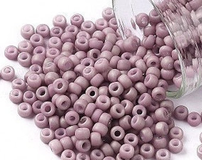 8/0 Toho Seed Beads, Light Lilac (766), 10 grams, About 222 Round Seed Beads, 3mm with 1mm Hole, Opaque Pastel Frost Finish