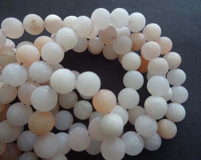 8-8.5mm Natural Pink Aventurine Frosted Ball Beads, 15.5 Inch Strand, 47+ Gemstone Beads, Natural Round Stone, Light Pink, Unfinished