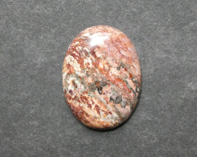 40x30mm Natural Leopard Skin Jasper Cabochon, Gemstone Cabochon, Large Oval Cab, One of a Kind, Only One Available, Unique Jasper Stone