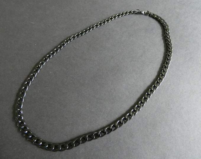 304 Stainless Steel Curb Chain, Gunmetal Color, Lobster Claw Clasp, 22 Inches Long, Link Chain, Classic Chain Necklace, Add Your Own Charms