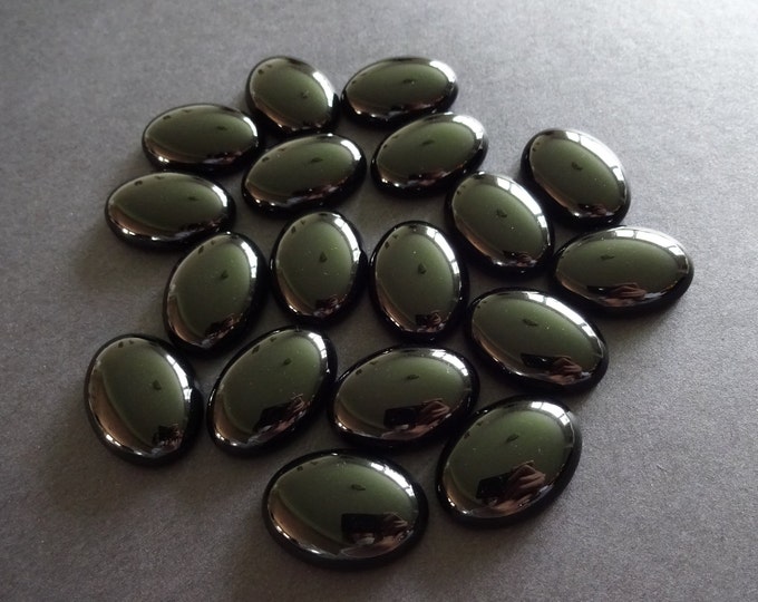 25x18mm Natural Black Stone Cabochon, Oval Cabochon, Polished Gem, Natural Stone, Gemstone Focal, Classic Solid Black Color, Basic Black Cab