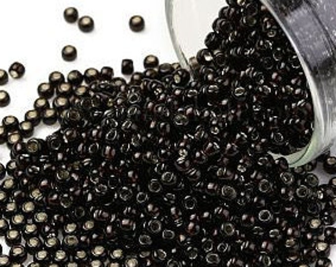11/0 Toho Seed Beads, Silver Lined Root Beer (2205), 10 grams, About 1110 Round Seed Beads, 2.2mm with .8mm Hole, Silver Lined Finish