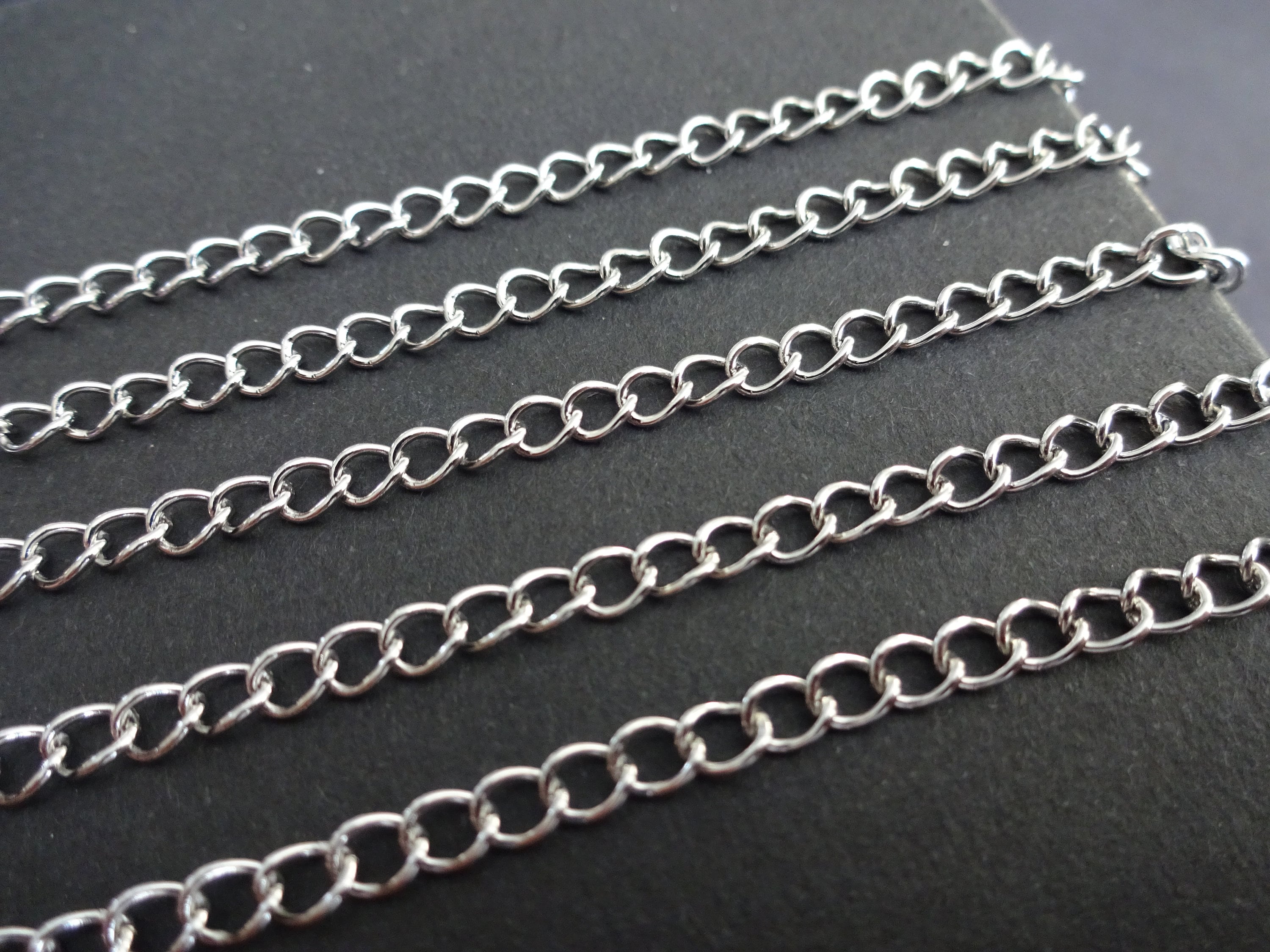 10 Meters 304 Stainless Steel Curb Chain, Soldered, 4x3x0.5mm