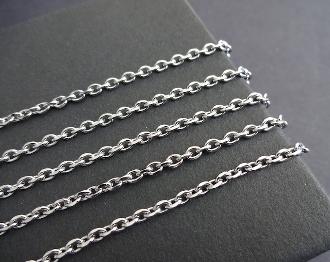 10 Meters 304 Stainless Steel Rolo Chain, Soldered, 3.5x2.7x0.8mm Chain Bulk Lot, Silver Color, Spool Of Necklace Chain, Decorative, Faceted