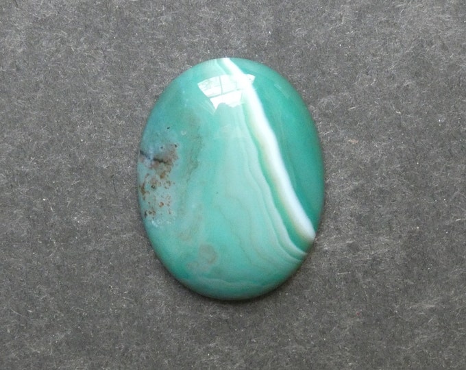 40x30mm Natural Agate Cabochon, Gemstone Cabochon, Large Oval, Green, Dyed, One Of A Kind, Agate Cabochon, Polished Agate Stone, Unique