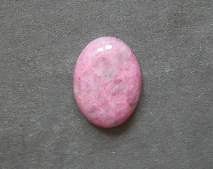 30x22x7.5mm Natural Calcite Cabochon, Gemstone Cabochon, Pink, Dyed, Large Oval, One of a Kind, Only One Available, Unique Calcite Stone