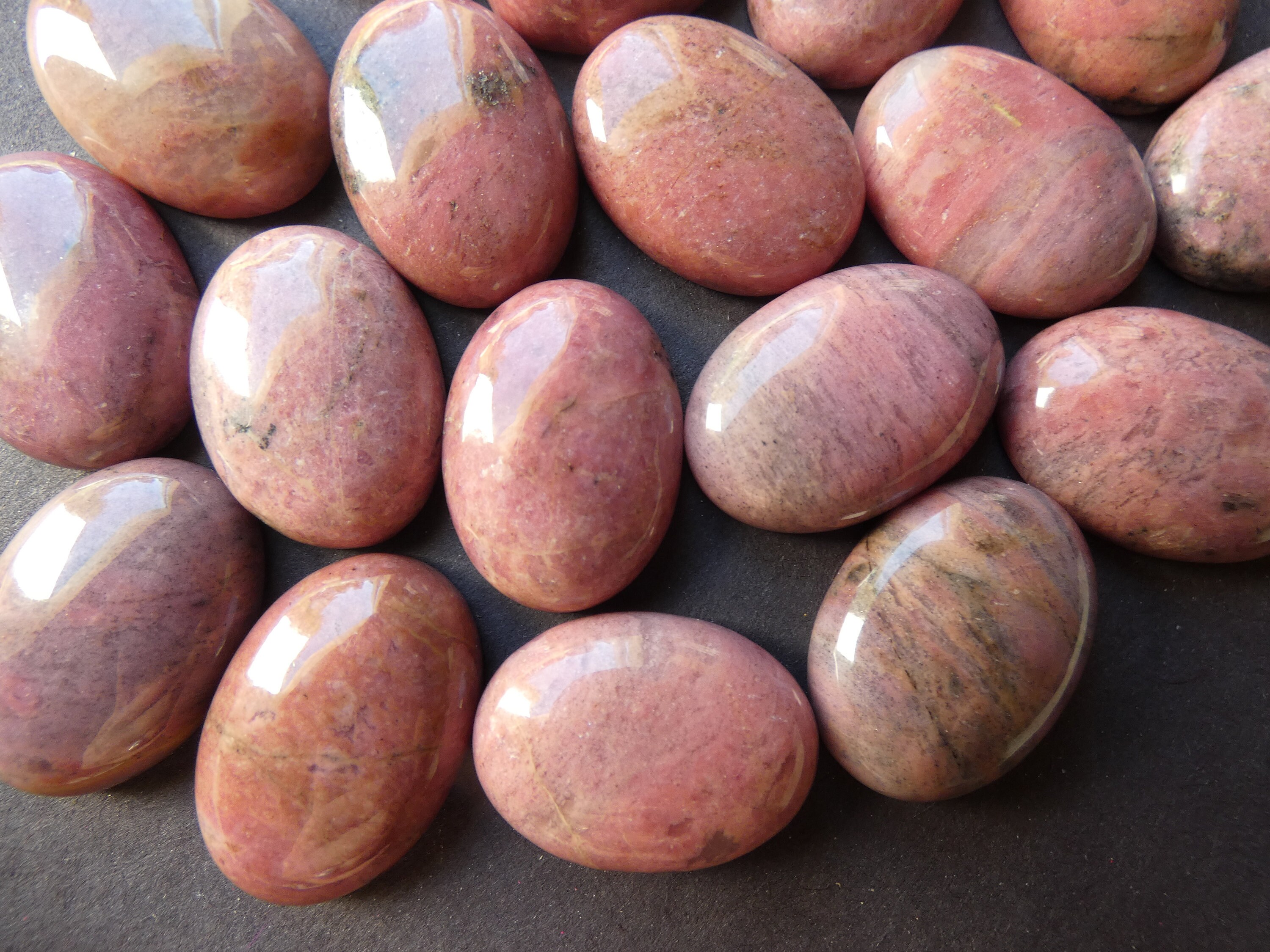 25x18x7mm Natural Rhodochrosite Gemstone Cabochon, Oval Cabochon