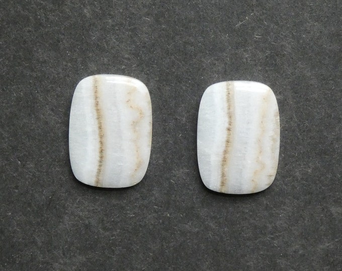 2 PACK 25x18x4mm Natural Hemimorphite Cabochons, Gemstone Cabochon Set, , Rectangle Cabochon, Cabochon Pair, One of a Kind Cabochons