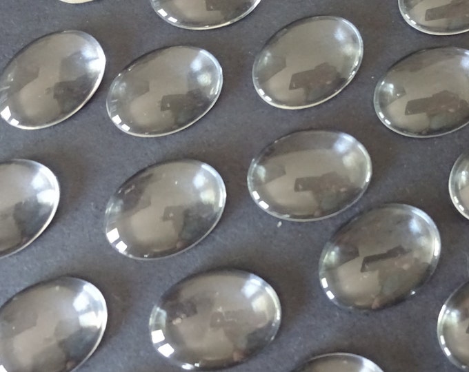 20x15mm Transparent Glass Cabochon, Oval Cabochon, Clear Glass Gem, Glass Jewelry Making, Glass Cab, Simple Glass Stone, Glass Crystal