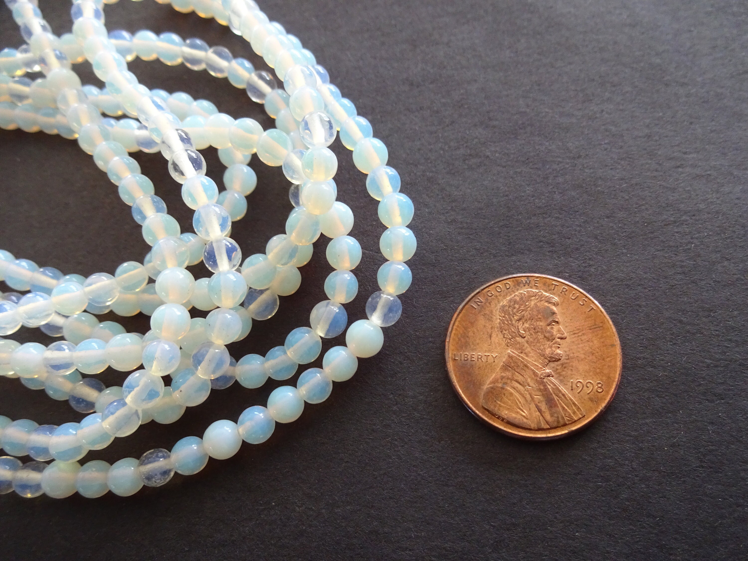 4mm Opalite Gemstone Beads, 15.5 Inch Strand, Polished, Stone Cabochon