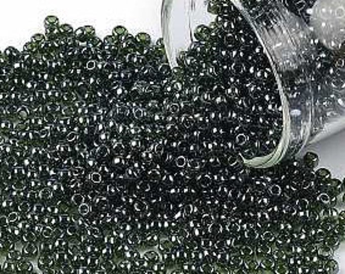 11/0 Toho Seed Beads, Transparent Luster Olivine (119), 10 grams, About 1110 Round Seed Beads, 2.2mm with .8mm Hole, Luster Finish