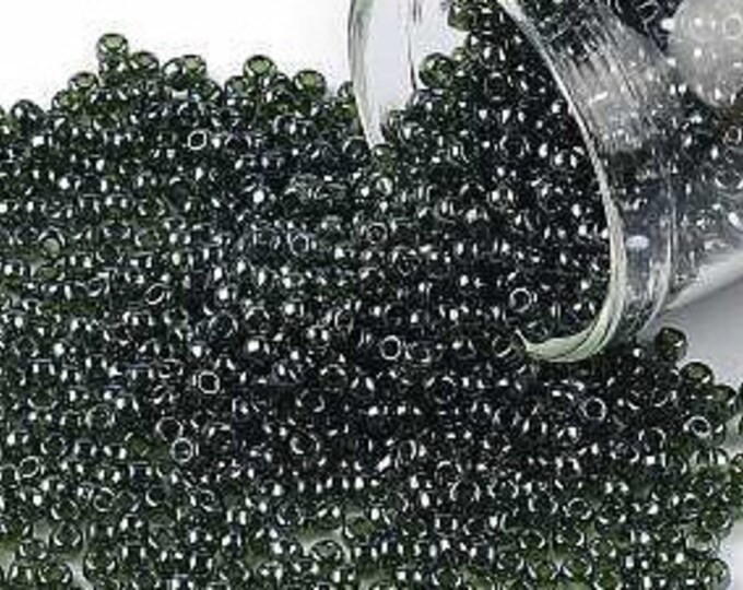 11/0 Toho Seed Beads, Transparent Luster Olivine (119), 10 grams, About 1110 Round Seed Beads, 2.2mm with .8mm Hole, Luster Finish