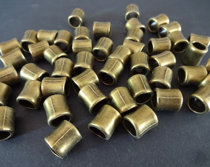 14.5mm Metal Tube Beads, Alloy Metal, Column Bead, Metal Tubes, Antiqued Basic Tube, Simple Bead, Tibetan Style, Silver Color, Bronze Color