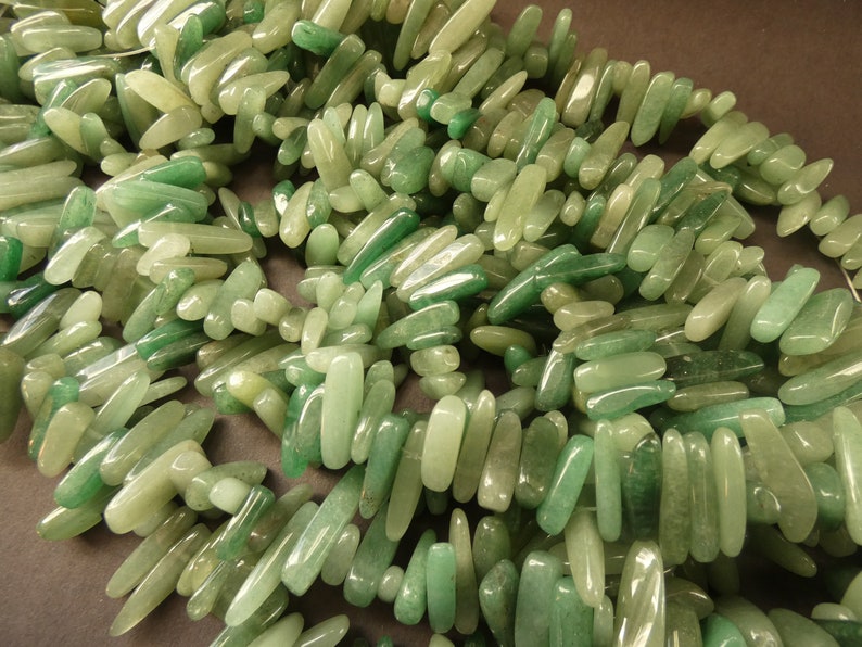 16 Inch 5-22mm Natural Green Aventurine Beads, About 100 Gemstone Beads, Polished Aventurine Crystal, Drilled 1mm Hole, Green Quartz image 5