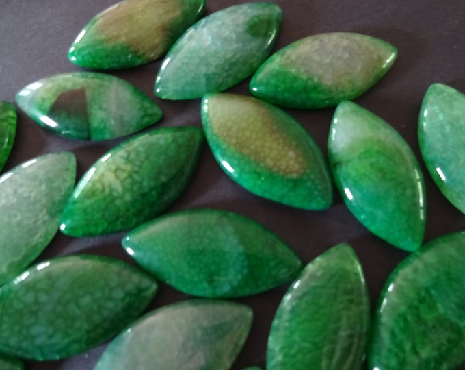 37-40mm Natural Agate Cabochon, Dyed, Horse Eyes, Green Agate Cab, Undrilled, Polished, Semi Transparent, Fashion Cab, Green Gemstone Cabs