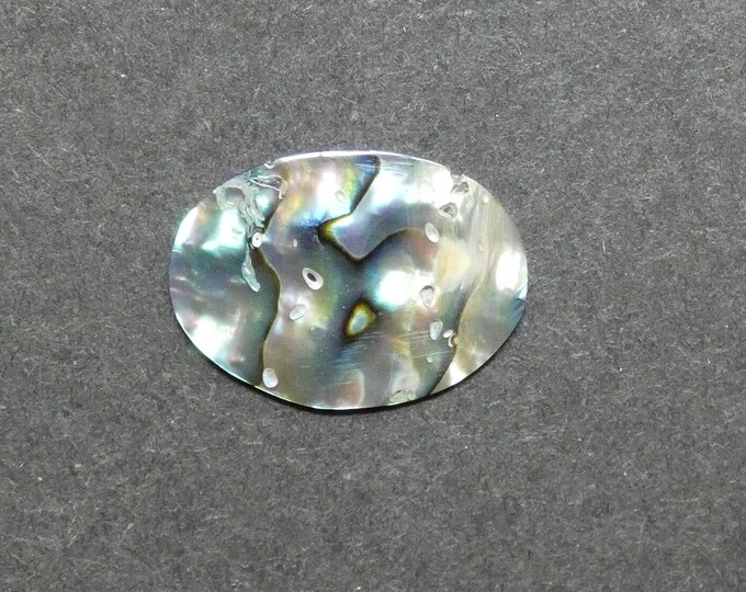 25x18mm Natural Abalone Shell Cabochon, Oval, Blue & Green, Iridescent, One Of A Kind, As Seen In Image, Only One Available, Abalone Shell