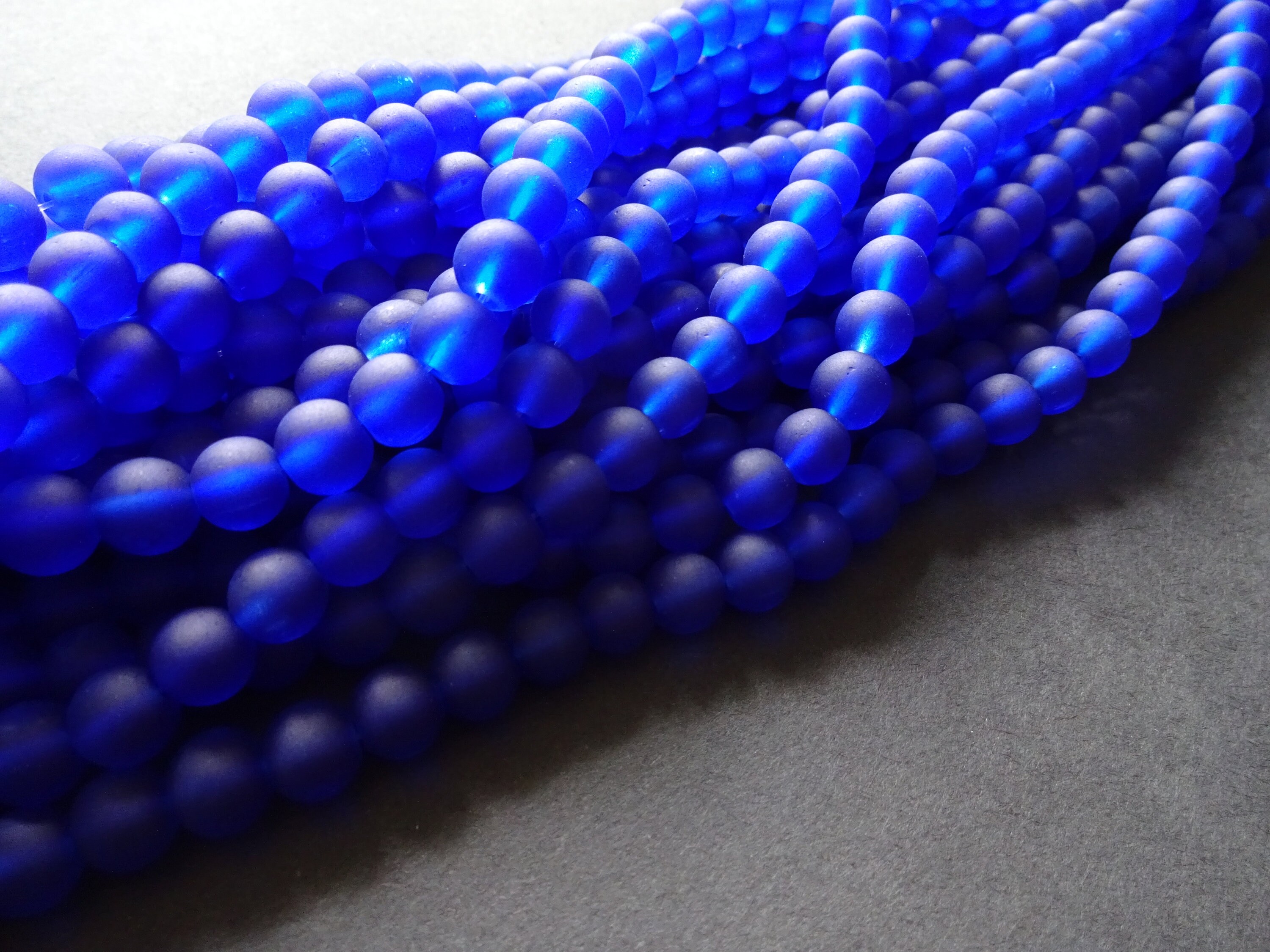 Glass Beads 8mm Round Blue Navy Glitter 8mm Beads for Jewelry