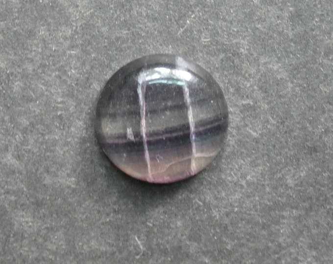 25mm Natural Fluorite Cabochon, Gemstone Cabochon, Dome Cabochon, Purple and Blue, One of a Kind, As Seen in Image, Unique Fluorite Stone