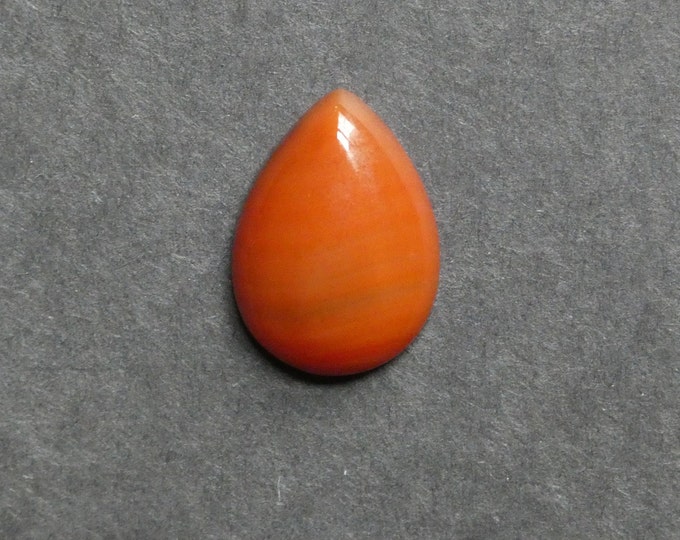 25x18mm Natural Striped Agate Cabochon, Teardrop, Orange, Dyed, Gemstone Cabochon, One of a Kind, Banded Agate Cabochon, Unique Agate Cab