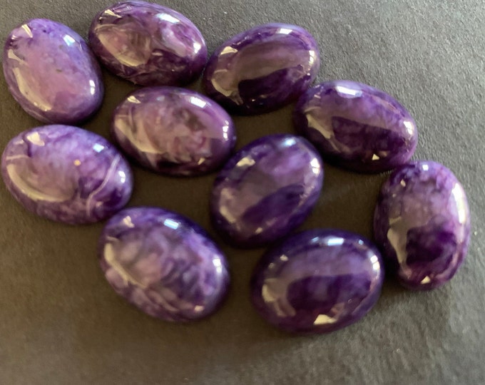 18x13mm Natural Charoite Cabochon, Gemstone Oval Cabochon, Polished Stone, Purple Cabochon, Natural Stone, Rare Charoite Mineral Cab