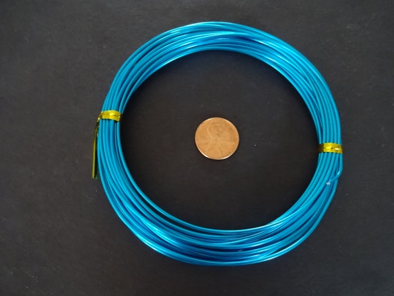 6 Meters of 1.5mm Teal Aluminum Bendable Wire, 16 Gauge Wire