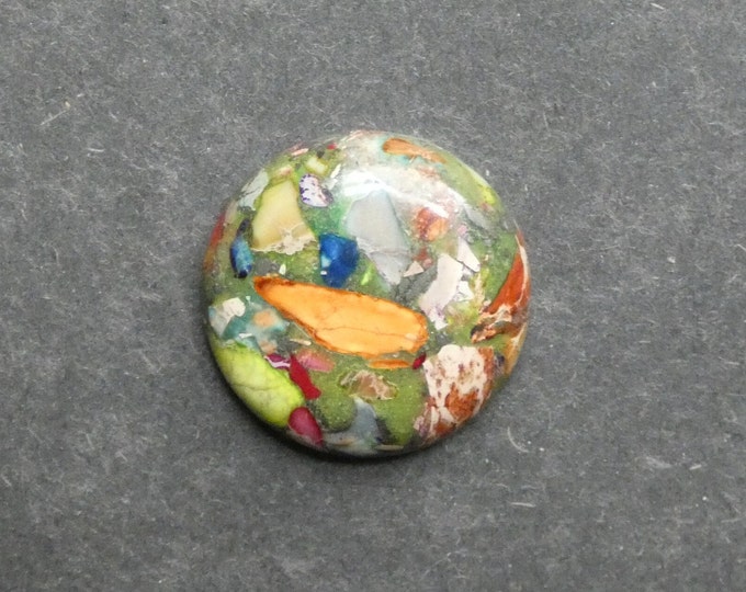 30mm Regalite/Imperial Jasper/Sea Sediment Jasper Cabochon, Gemstone Cabochon, Dyed, One of a Kind, Only One Available, Multicolor