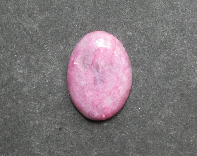 30x22mm Natural Calcite Cabochon, Gemstone Cabochon, Large Oval Cab, Pink, Dyed, One of a Kind, Only One Available, Unique Calcite Stone