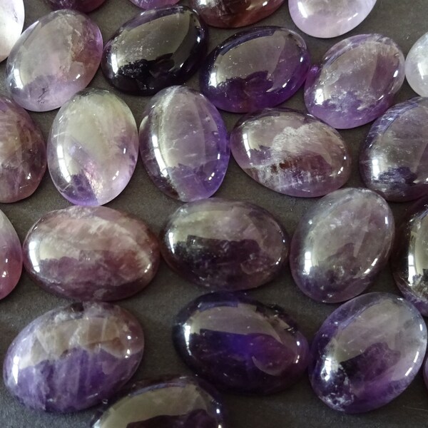 18x13mm Natural Amethyst Cabochon, Oval Cabochon, Polished Gem, Natural Gemstone, Purple Amethyst, February Birth Stone, Classic Birthstone