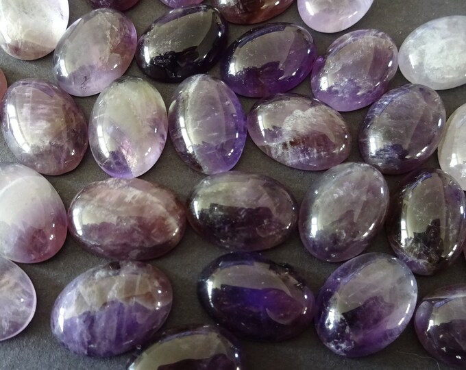 18x13mm Natural Amethyst Cabochon, Oval Cabochon, Polished Gem, Natural Gemstone, Purple Amethyst, February Birth Stone, Classic Birthstone