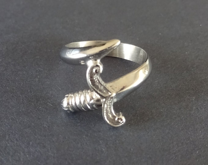 Stainless Steel Sword Ring, Dagger Ring, Size 8-12, Blade Design, Women's & Men's Band, Intricate Sword Band, Realistic Sword Ring