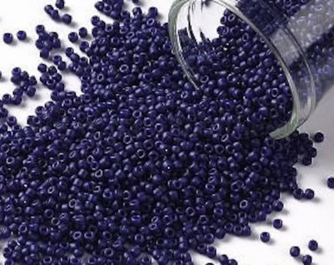 15/0 Toho Seed Beads, Semi Glazed Navy Blue (2607F), 10 grams, About 3000 Round Seed Beads, 1.5mm with .7mm Hole, Semi Glazed Finish