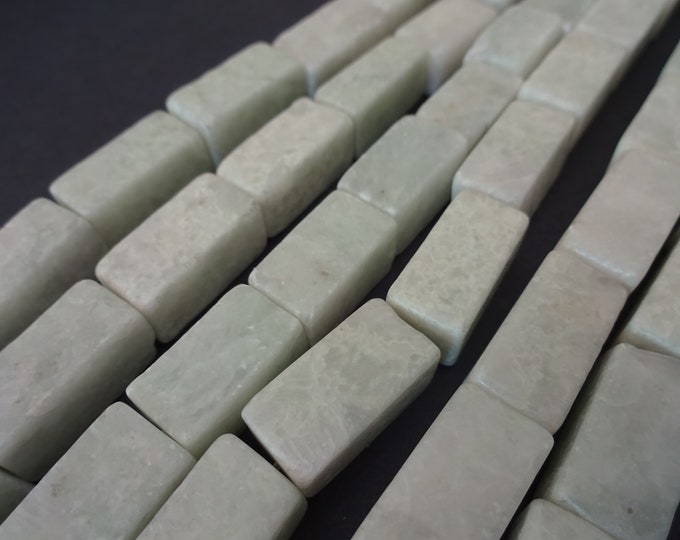 15 Inch Natural Amazonite 17x6mm-20x10mm Bead Strand, About 20 Beads, Rectangle Tubes, Light Blue Crystals, LIMITED SUPPLY, Hot Deal!