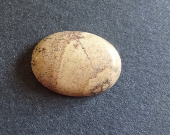 25x18mm Natural Picture Jasper Cabochon, Large Oval, Brown & Beige, One Of A Kind, As Seen In Image, Only One Available, Picture Jasper Cab