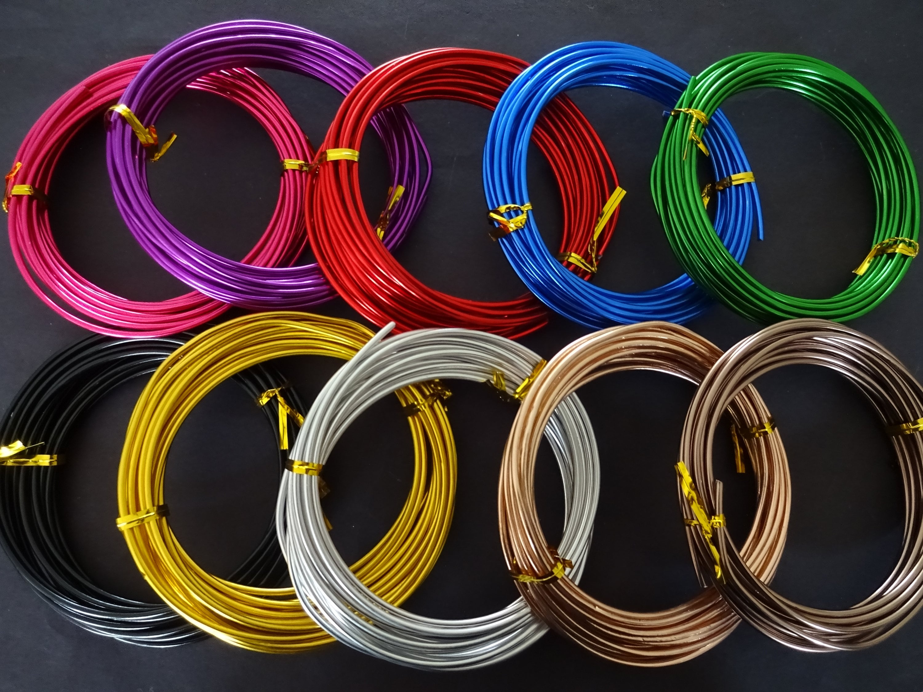 50 Meters Of 1mm Mixed Color Aluminum Wire, 18 Gauge, 10 Rolls, 5