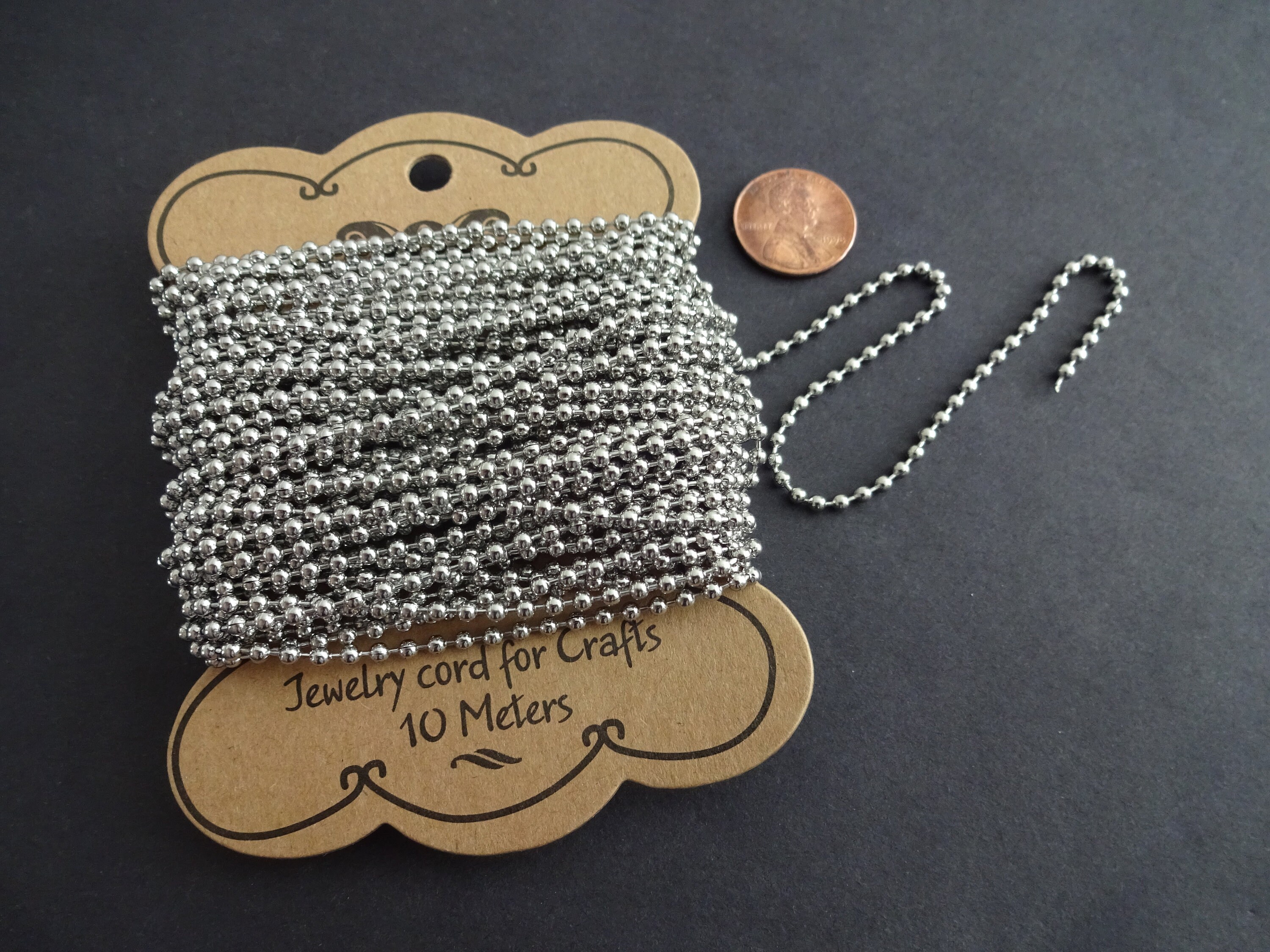 10 Meters 304 Stainless Steel Ball Chain, Soldered, 2.5mm Chain Bulk