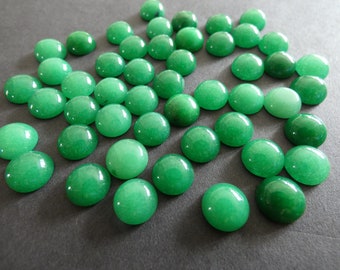 10mm Natural Malaysia Jade Gemstone Cabochon, Round Dome Cabochon, Polished Gem, Natural Green Stone, Jade Stone, Bold Green Jade Cab