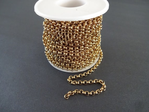 10 Meters 304 Stainless Steel Rolo Chain Soldered 4x1.5mm