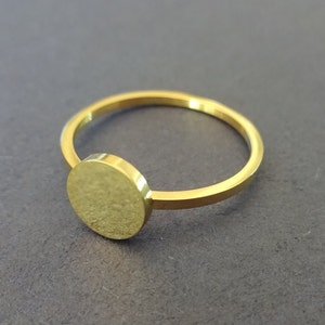Stainless Steel Circle Ring, Gold Round Design, Sizes 6-10, Simple Geometric Ring, Circle Band, Shape Ring, Full Moon Ring, Metal Circle